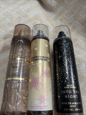 Bath & Body Works Gold, Black, Pink Fine Fragrance Mist Trio